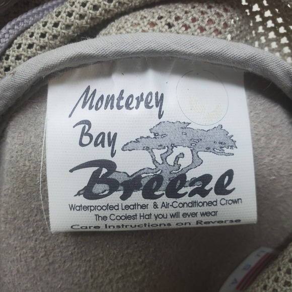 Monterey Bay Breeze Gray Suede Mesh Outback Hat USA Waterproof Leather Sz Small - Picture 10 of 11